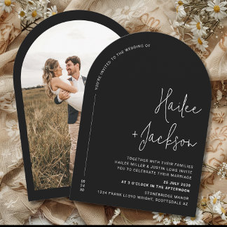 Minimalist Wedding Modern Stylish Simple Photo Invitation