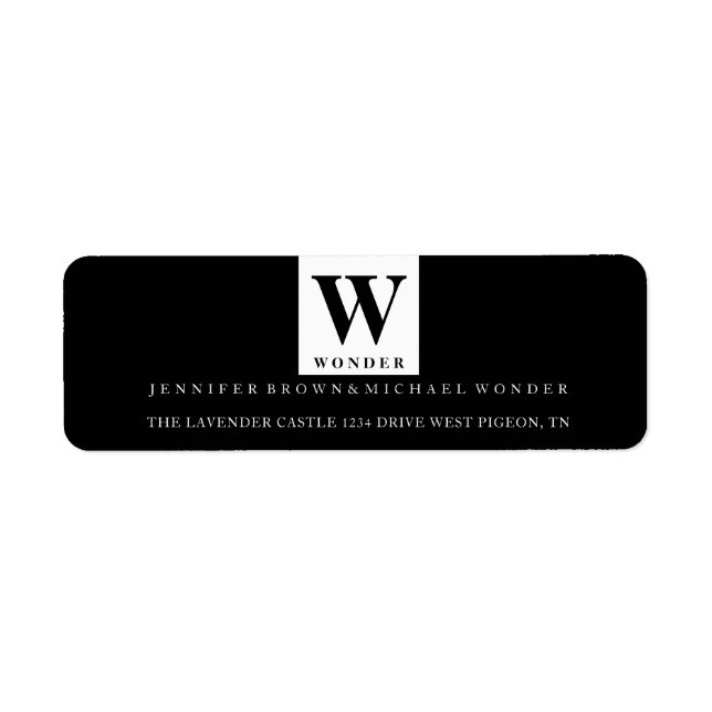 Minimalist Wedding Monogram Black (Front)