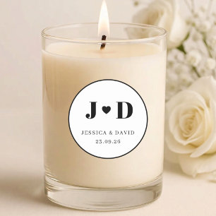 Minimalist Wedding Monogram Sticker Favour Label