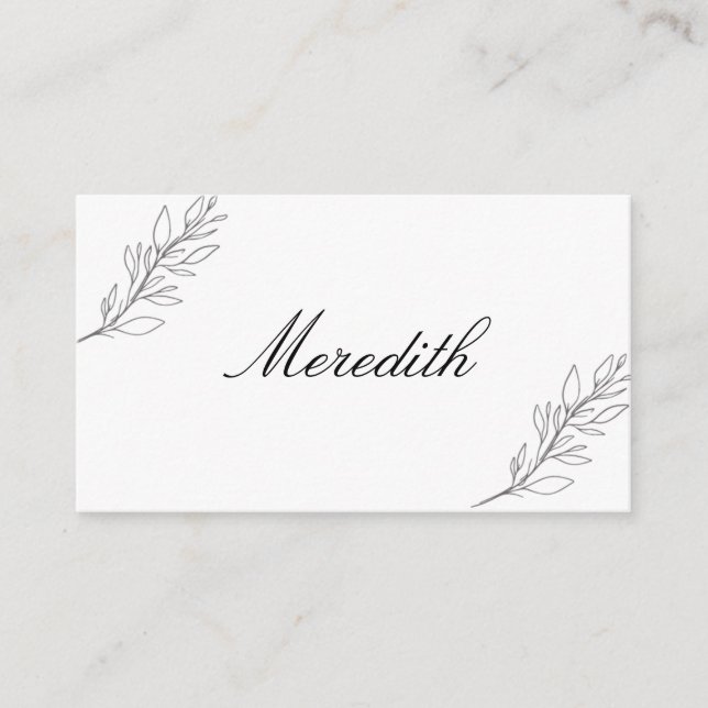 Minimalist Wedding Name Place Cards (Front)