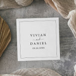 Minimalist Wedding Napkin<br><div class="desc">These minimalist wedding paper napkins are perfect for a simple wedding reception. The modern romantic design features classic black and white typography paired with a rustic yet elegant calligraphy with vintage hand lettered style. Customisable in any colour. Keep the design simple and elegant, as is, or personalise it by adding...</div>