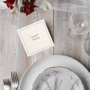 Minimalist Wedding Napkin with Names