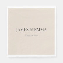 Minimalist Wedding Napkins | Soft Latte