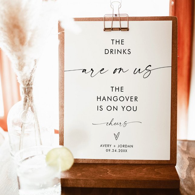 Minimalist Wedding Open Bar Sign | Modern Bar Sign (Creator Uploaded)