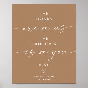Minimalist Wedding Open Bar Sign Modern Bar Sign