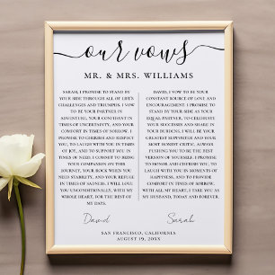 Minimalist Wedding Our Vows with Elegant Script Poster
