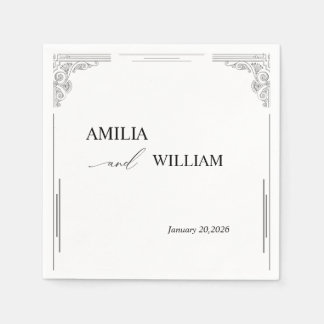 Minimalist Wedding Paper Napkins