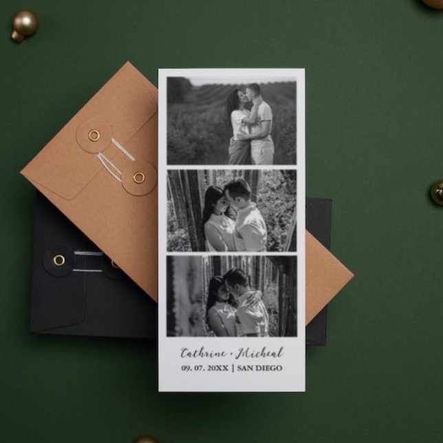 Minimalist Wedding Photo booth strip frame  Save The Date (Creator Uploaded)