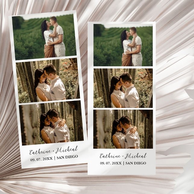 Minimalist Wedding Photo booth strip frame  Save The Date (Creator Uploaded)