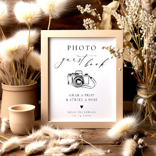 Minimalist Wedding Photo Guest Book Sign