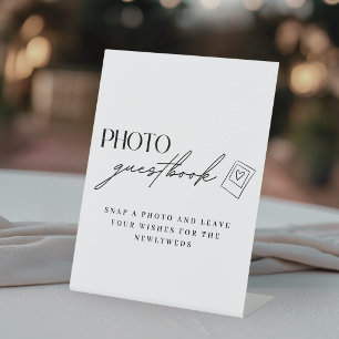 Minimalist Wedding Photo Guestbook Pedestal Sign