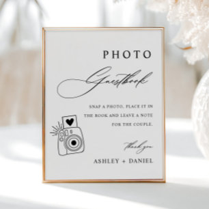 Minimalist Wedding Photo Guestbook Poster