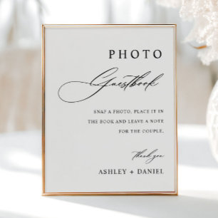 Minimalist Wedding Photo Guestbook Poster