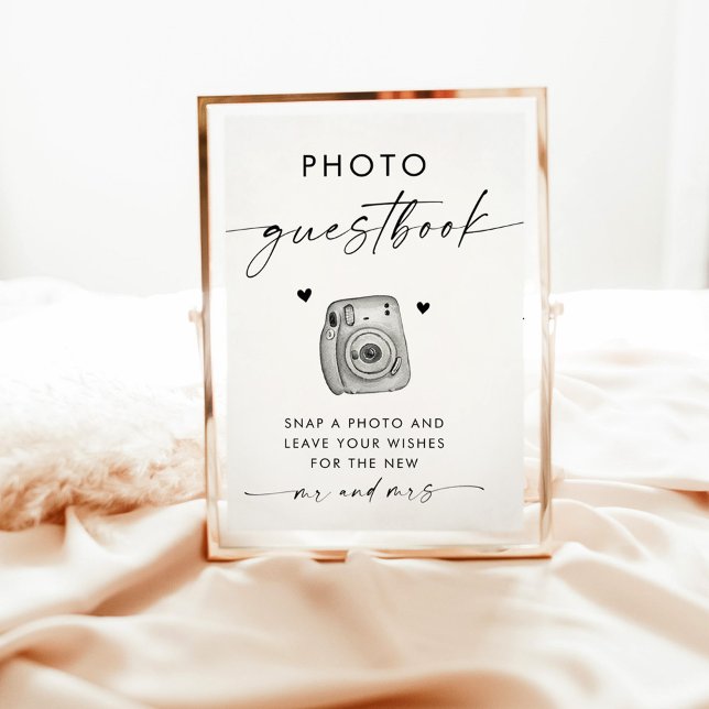Minimalist Wedding Photo Guestbook Sign Invitation (Creator Uploaded)