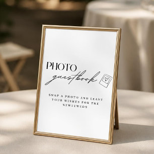 Minimalist Wedding Photo Guestbook Sign Poster