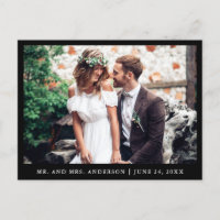 Minimalist Wedding Photo Thank You Blk