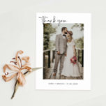 Minimalist Wedding Photo  Thank You Card<br><div class="desc">Minimalist and elegant wedding thank you card featuring script typography. Text and messages can be edited on the back of the card. For more advanced customisation of this design,  e.g. changing layout,  font or text size please click the "CUSTOMIZE" button above. Please contact me for any questions!</div>