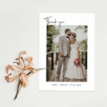 Minimalist Wedding Photo  Thank You Card<br><div class="desc">Minimalist and elegant wedding thank you card featuring script typography. Text and messages can be edited on the back of the card. For more advanced customization of this design,  e.g. changing layout,  font or text size please click the "CUSTOMIZE" button above. Please contact me for any questions!</div>