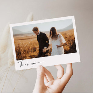 Minimalist Wedding Photo Thank You Card