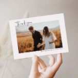 Minimalist Wedding Photo Thank You Card<br><div class="desc">Minimalist and elegant wedding thank you card. Text and messages can be edited on the back of the card. For more advanced customisation of this design,  e.g. changing layout,  font or text size please click the "CUSTOMIZE" button above. Please contact me for any questions!</div>