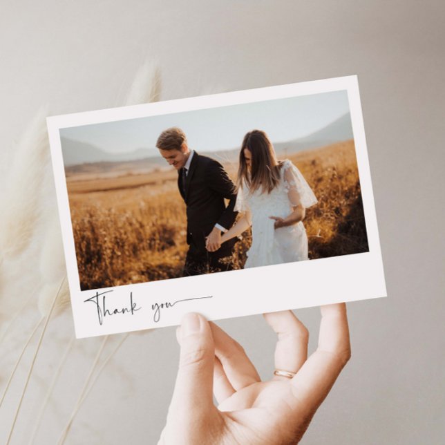 Minimalist Wedding Photo Thank You Card (Creator Uploaded)