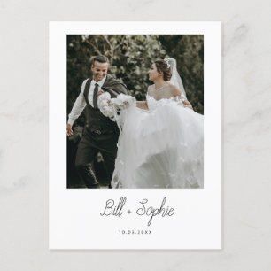 Minimalist Wedding Photo Thank You Card