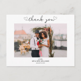 Minimalist Wedding Photo Thank You Post Card