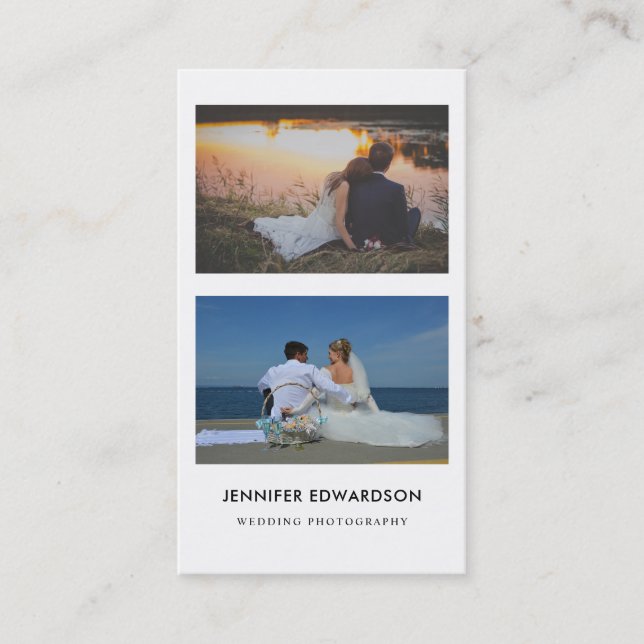 Minimalist wedding photographer professional business card (Front)