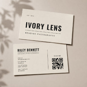Minimalist Wedding Photography   Bone Business Card
