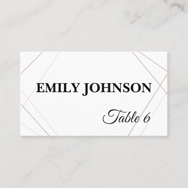 Minimalist Wedding Place Card – Editable Template (Front)