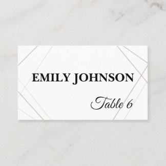 Minimalist Wedding Place Card – Editable Template