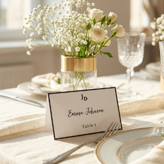 Minimalist Wedding Place Cards Escort Name Tag