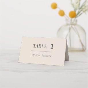 Minimalist Wedding Place Cards Soft Latte