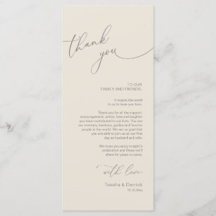 Minimalist Wedding Place Setting Thank You Card