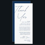 Minimalist Wedding Place Setting Thank You Card<br><div class="desc">This is the Modern editable card, in minimalist script design, navy blue theme, Place Setting Thank You Cards. Share the love and show your appreciation to your guests, when they sit down at their seat and read this personalised charming thank you place setting card. It's a wonderful way to kick...</div>