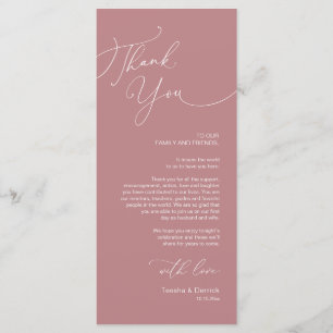 Minimalist Wedding Place Setting Thank You Card