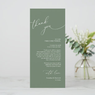 Minimalist Wedding Place Setting Thank You Card