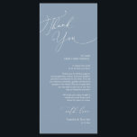 Minimalist Wedding Place Setting Thank You Card<br><div class="desc">This is the wedding dinner Place Setting Thank You Cards, in Modern romantic design, classy script, dusty blue themed. Share the love and show your appreciation to your guests, when they sit down at their seat and read this personalised charming thank you place setting card. It's a wonderful way to...</div>