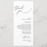 Minimalist Wedding Place Setting Thank You Card<br><div class="desc">This is the Modern romantic classy calligraphy, in Black font, Place Setting Thank You Cards. Share the love and show your appreciation to your guests, when they sit down at their seat and read this personalised charming thank you place setting card. It's a wonderful way to kick off your special...</div>