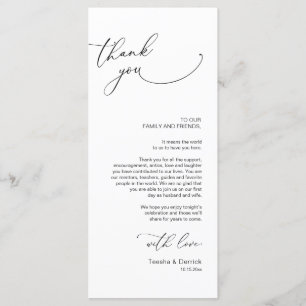 Minimalist Wedding Place Setting Thank You Card