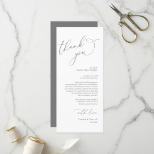 Minimalist Wedding Place Setting Thank You Card