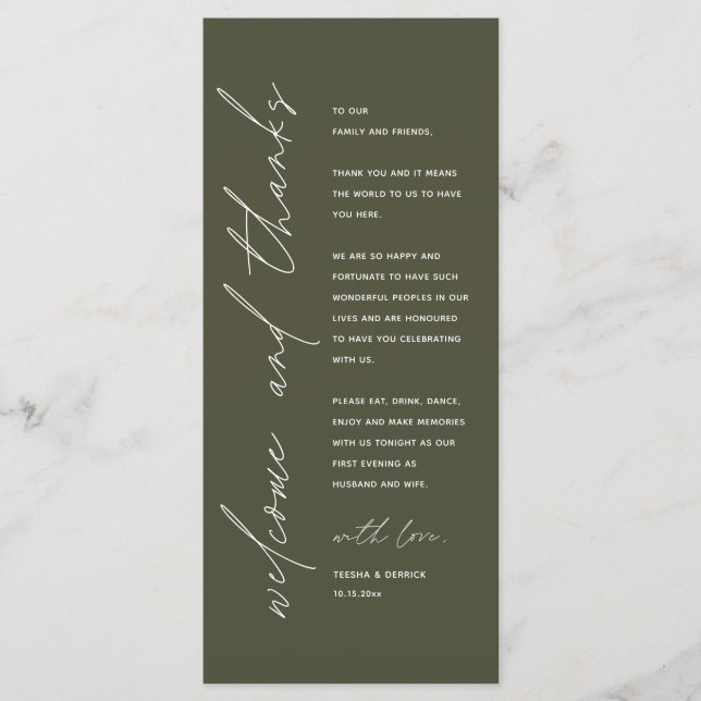 Minimalist Wedding Place Setting Thank You Card (Front)
