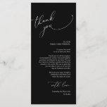 Minimalist Wedding Place Setting Thank You Card<br><div class="desc">This is the Modern romantic classy calligraphy, in black and white themed, Place Setting Thank You Cards. Share the love and show your appreciation to your guests, when they sit down at their seat and read this personalised charming thank you place setting card. It's a wonderful way to kick off...</div>