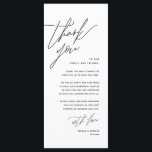Minimalist Wedding Place Setting Thank You Card<br><div class="desc">Share the love and show your appreciation to your guests, when they sit down at their seat and read this personalised charming thank you place card in black and white themed. It's a wonderful way to kick off your special day celebration! This card is sure to set the tone for...</div>