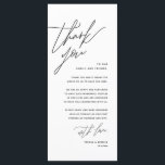 Minimalist Wedding Place Setting Thank You Card<br><div class="desc">Share the love and show your appreciation to your guests, when they sit down at their seat and read this personalised charming thank you place card in black and white themed. It's a wonderful way to kick off your special day celebration! This card is sure to set the tone for...</div>