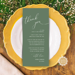 Minimalist Wedding Place Setting Thank You Card