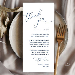 Minimalist Wedding Place Setting Thank You Card