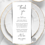 Minimalist Wedding Place Setting Thank You Card<br><div class="desc">This is the Modern editable card, in minimalist script design, black and white theme, Place Setting Thank You Cards. Share the love and show your appreciation to your guests, when they sit down at their seat and read this personalised charming thank you place setting card. It's a wonderful way to...</div>