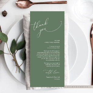 Minimalist Wedding Place Setting Thank You Card
