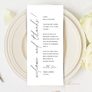 Minimalist Wedding Place Setting Thank You Card